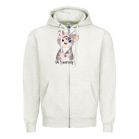 Oatmeal Heather tiger cute animals Zipper Hoodie - RanaPortraitStore