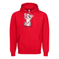 Red tiger cute animals Zipper Hoodie - RanaPortraitStore