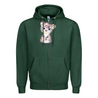 Sports Green tiger cute animals Zipper Hoodie - RanaPortraitStore