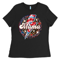 Black Western Mama Patriotic Ladies Tee - LillyAllenDesigns