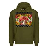 Army Green ladybug mushrooms Premium Hoodie - BarkalooDesign
