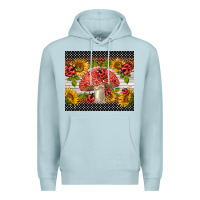 Blue Mist ladybug mushrooms Premium Hoodie - BarkalooDesign
