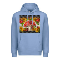 Colony Blue ladybug mushrooms Premium Hoodie - BarkalooDesign