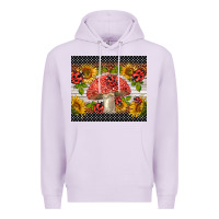 Lilac ladybug mushrooms Premium Hoodie - BarkalooDesign