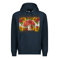Navy ladybug mushrooms Premium Hoodie - BarkalooDesign