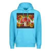 Ocean Blue ladybug mushrooms Premium Hoodie - BarkalooDesign