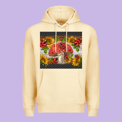 Ladybug Mushrooms Premium Hoodie Designed By Barkaloodesign