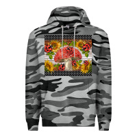 Slate Camo ladybug mushrooms Premium Hoodie - BarkalooDesign