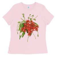 Bubblegum Pink Red Orchid Cactus Ladies Tee - LillyAllenDesigns