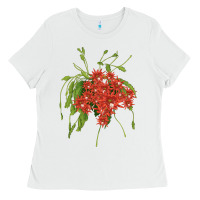 White Red Orchid Cactus Ladies Tee - LillyAllenDesigns