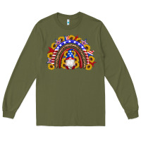 Army Green american flag gnomes sunflowers rainbow Long Sleeve Tee - Artiststas