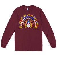 Burgundy american flag gnomes sunflowers rainbow Long Sleeve Tee - Artiststas