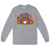 Heather Grey american flag gnomes sunflowers rainbow Long Sleeve Tee - Artiststas
