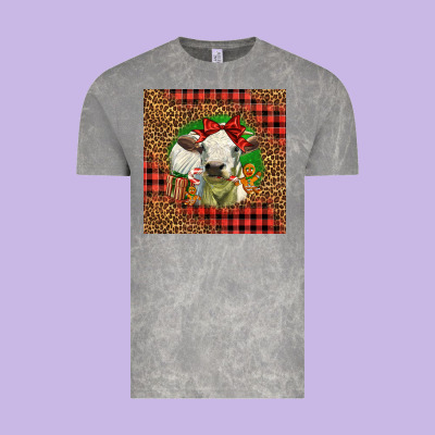 Cute Baby Calf Christmas Vintage Tee Designed By Lillyallendesigns