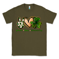 Army Green peace love st.patrick's day Classic Tee - Jasminsmagicworld