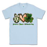 Dusty Blue peace love st.patrick's day Classic Tee - Jasminsmagicworld