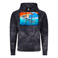 Cloud Black humpback whale and wave background Vintage Hoodie - BarkalooDesign