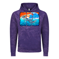 Cloud Purple humpback whale and wave background Vintage Hoodie - BarkalooDesign
