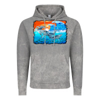 Cloud Rock humpback whale and wave background Vintage Hoodie - BarkalooDesign
