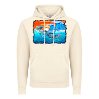 Vintage Artic humpback whale and wave background Vintage Hoodie - BarkalooDesign