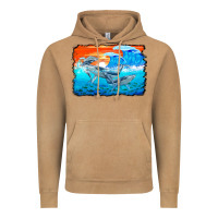 Vintage Camel humpback whale and wave background Vintage Hoodie - BarkalooDesign