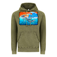 Vintage Olive humpback whale and wave background Vintage Hoodie - BarkalooDesign