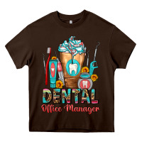 Chocolate Brown dental office manager cold drink frappe Heavy Core Tee - FaDigitalArtStudio