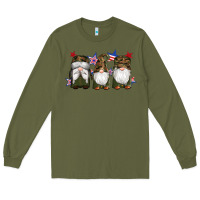 Army Green military gnomes star Long Sleeve Tee - Artiststas