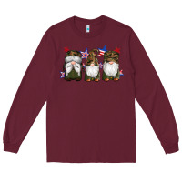 Burgundy military gnomes star Long Sleeve Tee - Artiststas