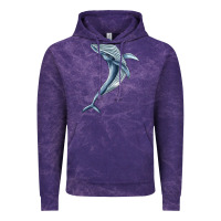 Cloud Purple humpback whale jumping Vintage Hoodie - BarkalooDesign
