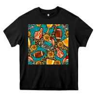 Black american football winner cup and helmet seamless pattern Heavy Core Tee - BundleAndBundleShop
