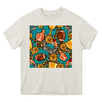 Cream american football winner cup and helmet seamless pattern Heavy Core Tee - BundleAndBundleShop