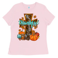 Bubblegum Pink thankful cross Ladies Tee - RacoonDesign