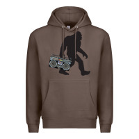 Coffee bigfoot beatbox boom box retro   bigfoot boom box Premium Hoodie - DesigneFamous