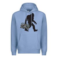 Colony Blue bigfoot beatbox boom box retro   bigfoot boom box Premium Hoodie - DesigneFamous