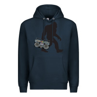 Navy bigfoot beatbox boom box retro   bigfoot boom box Premium Hoodie - DesigneFamous