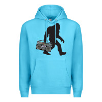 Ocean Blue bigfoot beatbox boom box retro   bigfoot boom box Premium Hoodie - DesigneFamous