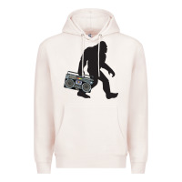 Pale Pink bigfoot beatbox boom box retro   bigfoot boom box Premium Hoodie - DesigneFamous