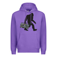 Purple bigfoot beatbox boom box retro   bigfoot boom box Premium Hoodie - DesigneFamous