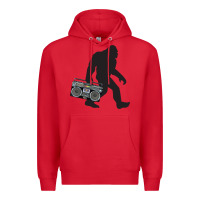 Red bigfoot beatbox boom box retro   bigfoot boom box Premium Hoodie - DesigneFamous