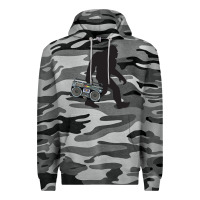 Slate Camo bigfoot beatbox boom box retro   bigfoot boom box Premium Hoodie - DesigneFamous