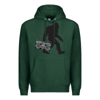Sports Green bigfoot beatbox boom box retro   bigfoot boom box Premium Hoodie - DesigneFamous