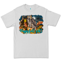Dove Grey Happy Fall Y'all Owl Premium Tee - LillyAllenDesigns