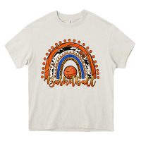 Cream Basketball Rainbow Heavy Core Tee - RanaPortraitStore