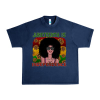 Navy juneteenth is independence Urban Heavy Tee - SublimationCraftShop