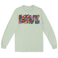 Matcha love sunflower usa flag leopard Long Sleeve Tee - Artiststas