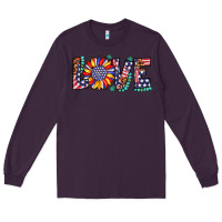 Plum love sunflower usa flag leopard Long Sleeve Tee - Artiststas