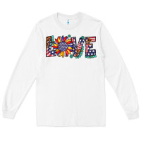 White love sunflower usa flag leopard Long Sleeve Tee - Artiststas