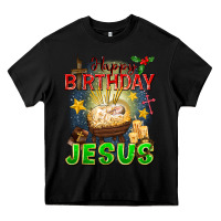 Black happy birthday jesus Heavy Core Tee - FaDigitalArtStudio