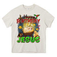 Cream happy birthday jesus Heavy Core Tee - FaDigitalArtStudio